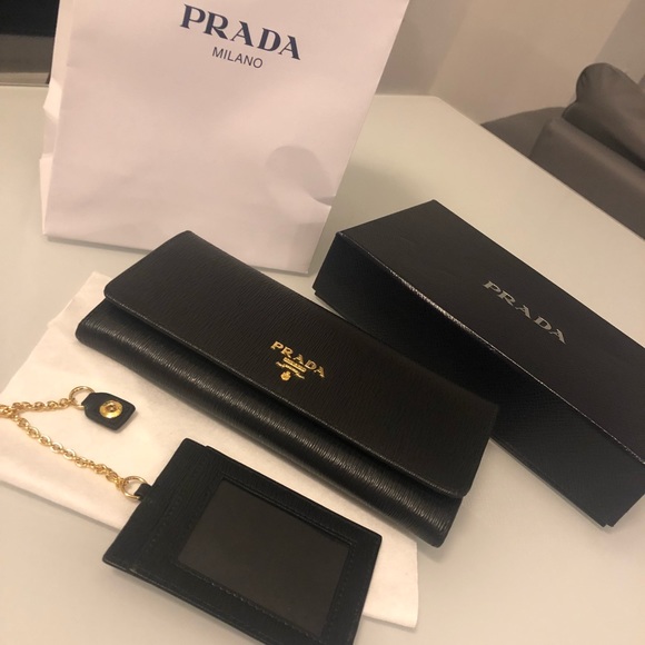 Prada Saffiano Leather Continental Wallet - Picture 1 of 8